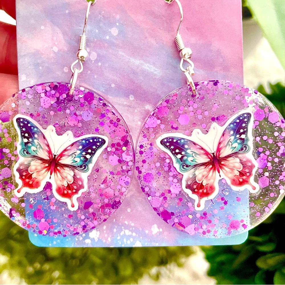 Butterfly Acrylic Dangle Earrings
